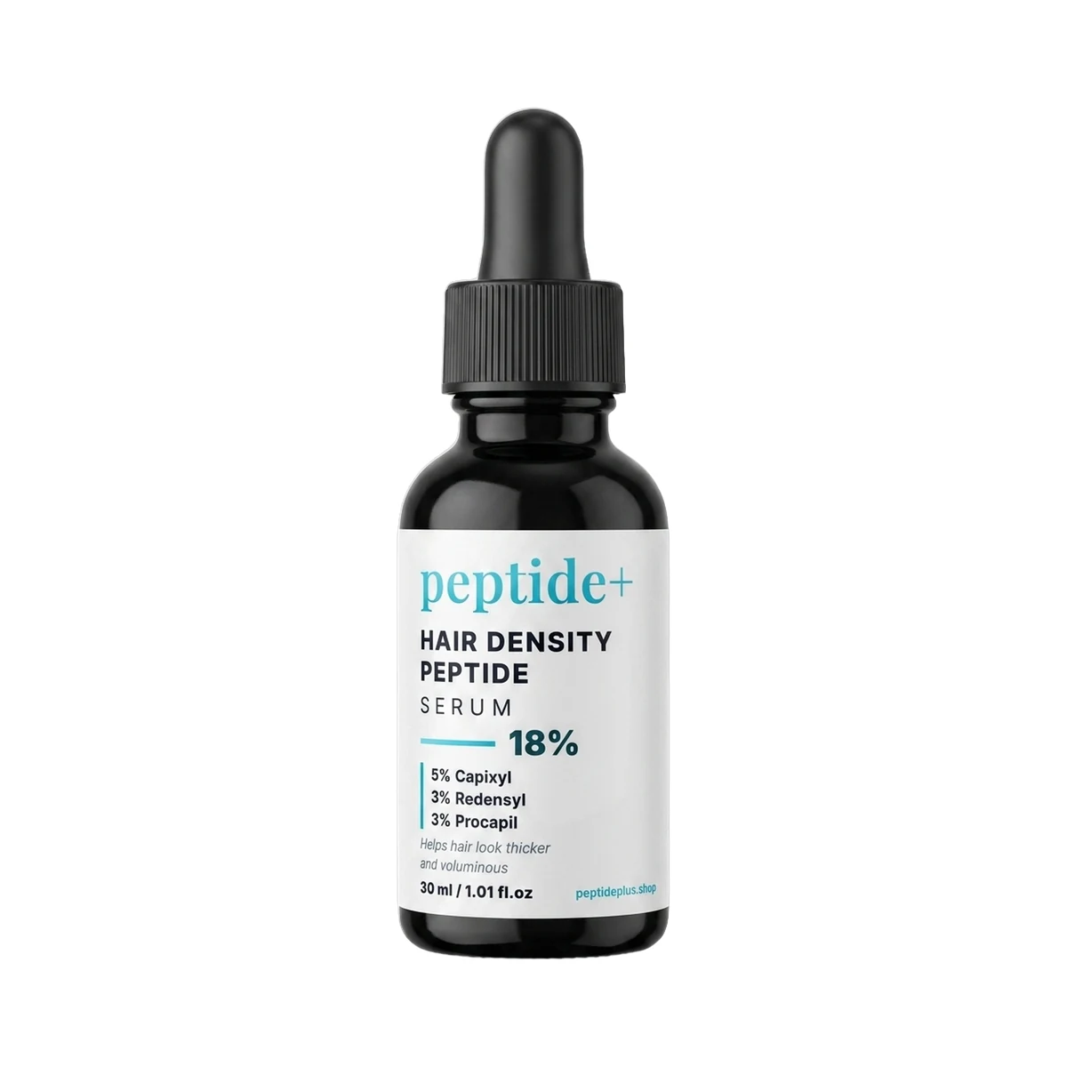 Peptide+ Beard Density Peptide Serum 30 ml bottle on a white background